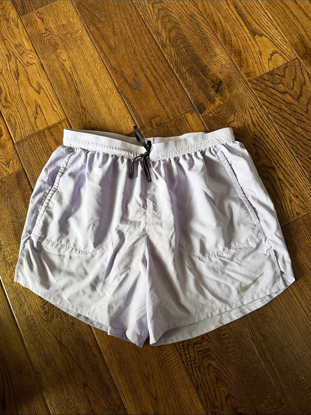 Nike Women’s Lavender Athletic Shorts with Reflective Swoosh Size M
